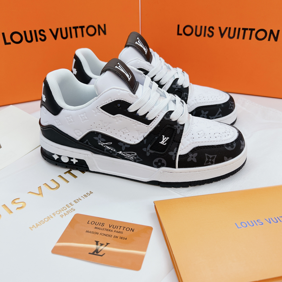 Giày Louis Vuitton Traniner Monogram Denim Black Siêu Cấp