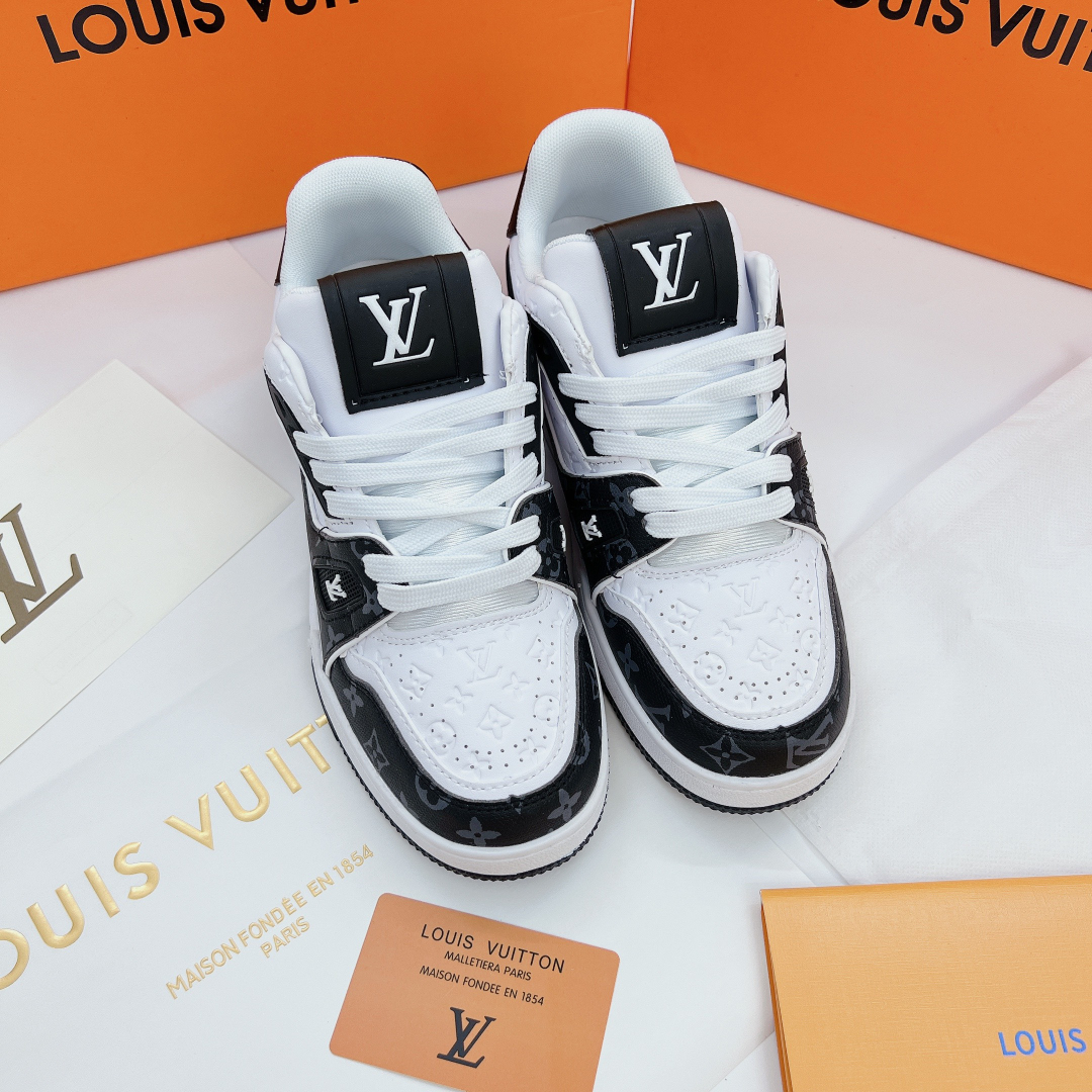 Giày Louis Vuitton Traniner Monogram Denim Black Siêu Cấp