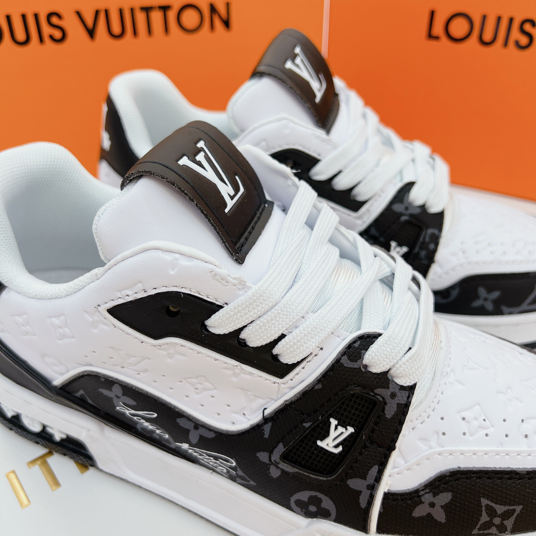 Giày Louis Vuitton Traniner Monogram Denim Black Siêu Cấp