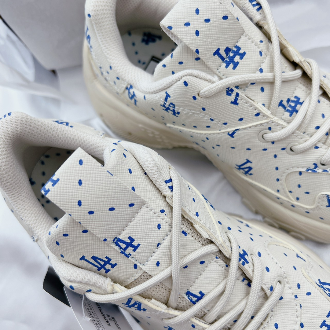 Giày MLB Big Ball Chunky Saffiano Diamond Monogram Xanh Dương