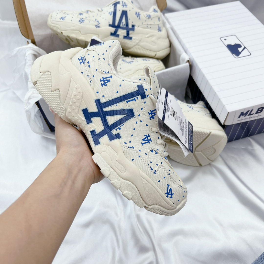 GIÀY MLB Big Ball Chunky Saffiano Diamond Monogram Xanh Dương