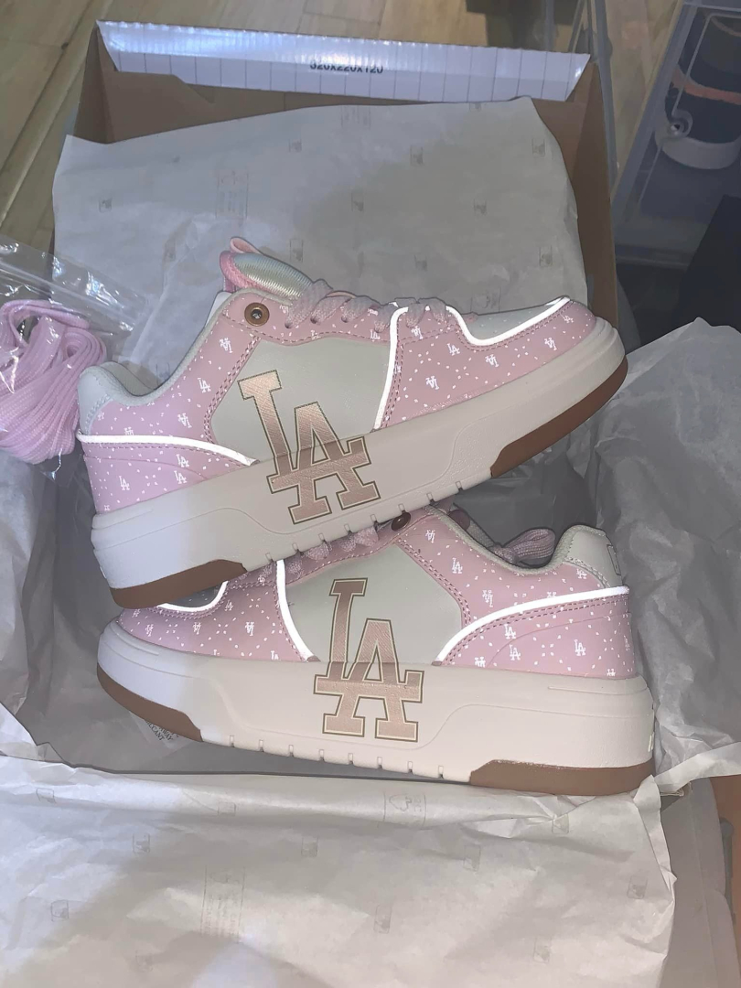 Giày MLB Chunly Liner Mid LA Pink Brown Siêu Cấp