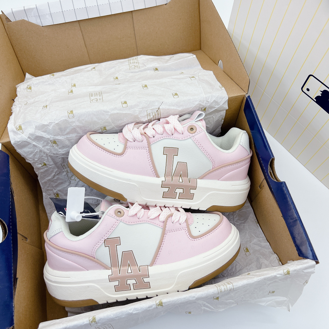 Giày MLB Chunly Liner Mid LA Pink Brown Siêu Cấp