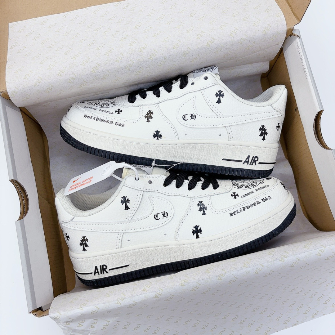 Giày Nike Air Force 1 Chrome Hearts White Black Siêu Cấp