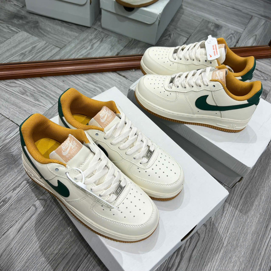 Giày Nike Air Force 1 Cream White Beige Green Gum Siêu Cấp