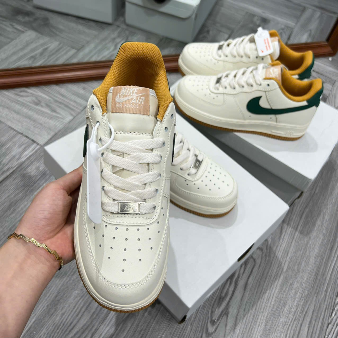 Giày Nike Air Force 1 Cream White Beige Green Gum Siêu Cấp