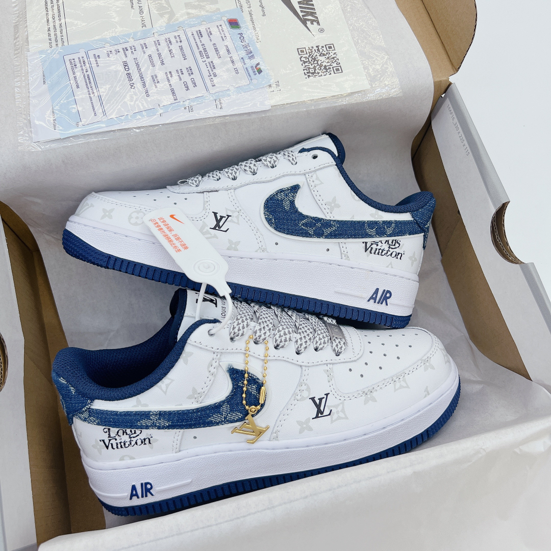 Gi&agrave;y Nike Air Force 1 Louis Vuitton Denim Thunder Si&ecirc;u Cấp
