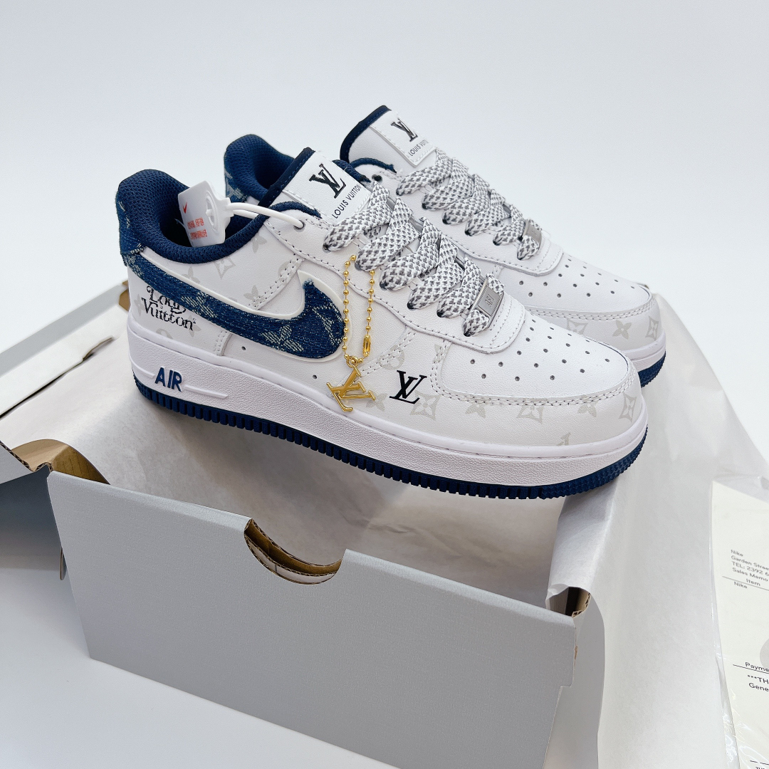 Gi&agrave;y Nike Air Force 1 Louis Vuitton Denim Thunder Si&ecirc;u Cấp