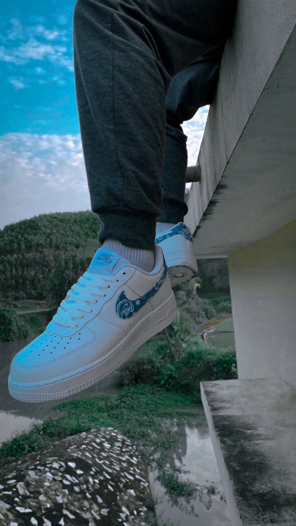 Nike Air Force 1 Viền Xanh Rep 11 Cực Chất 