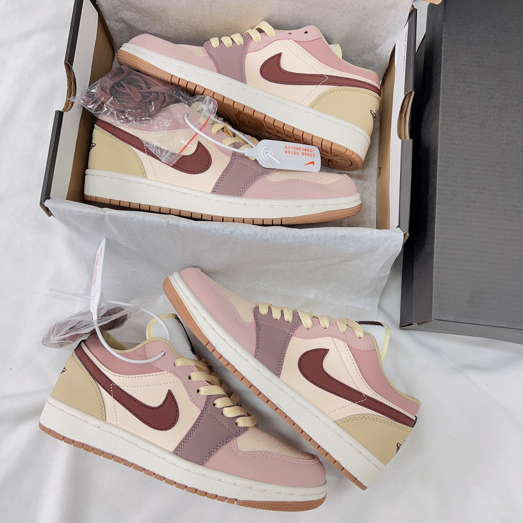 Giày Nike Jordan 1 Low Pink Brown siêu Cấp