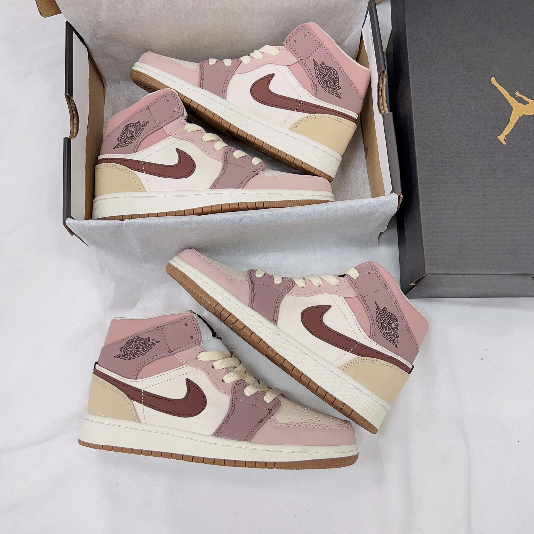Giày Nike Jordan 1 Mid SE DArk Pony Smoky Mauve Siêu Cấp