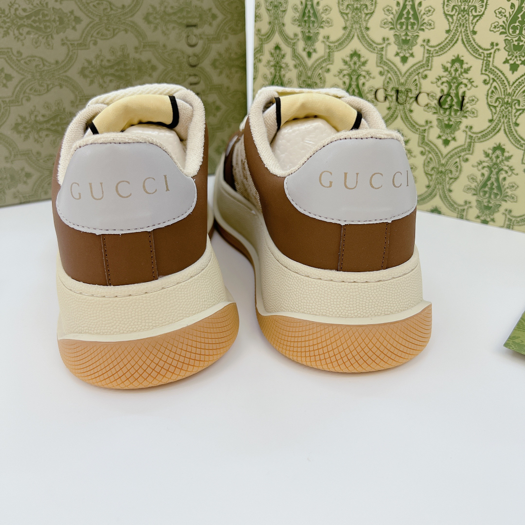 Giày Sneaker Gucci Screener Gg Brown Siêu Cấp