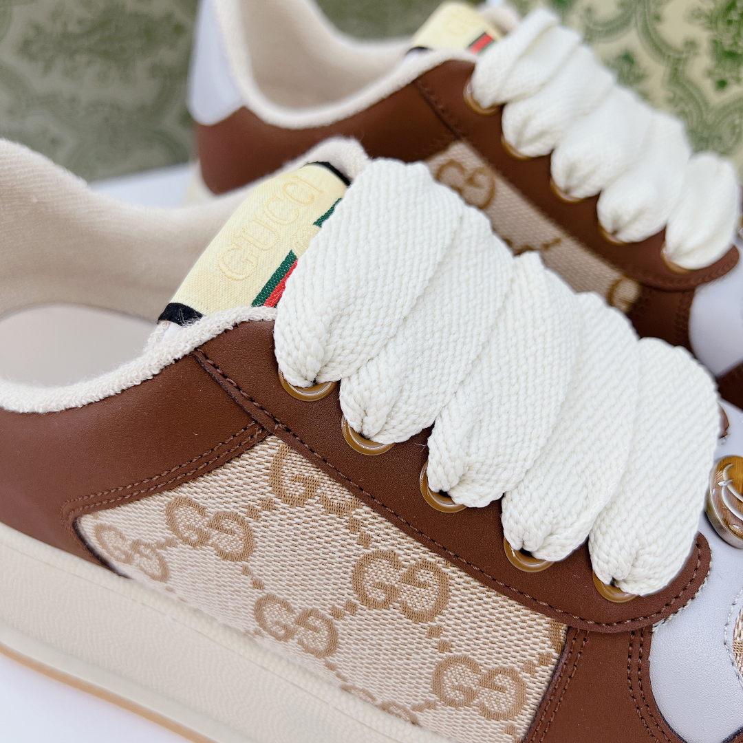 Giày Sneaker Gucci Screener Gg Brown Siêu Cấp