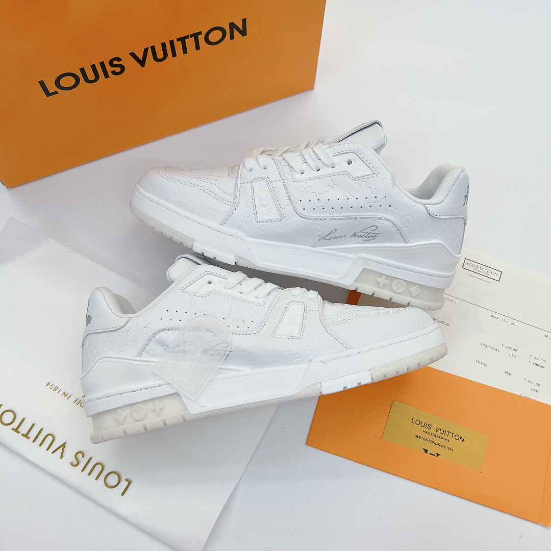 Giày Thể Thao Louis Vuitton LV Trainer White Siêu Cấp