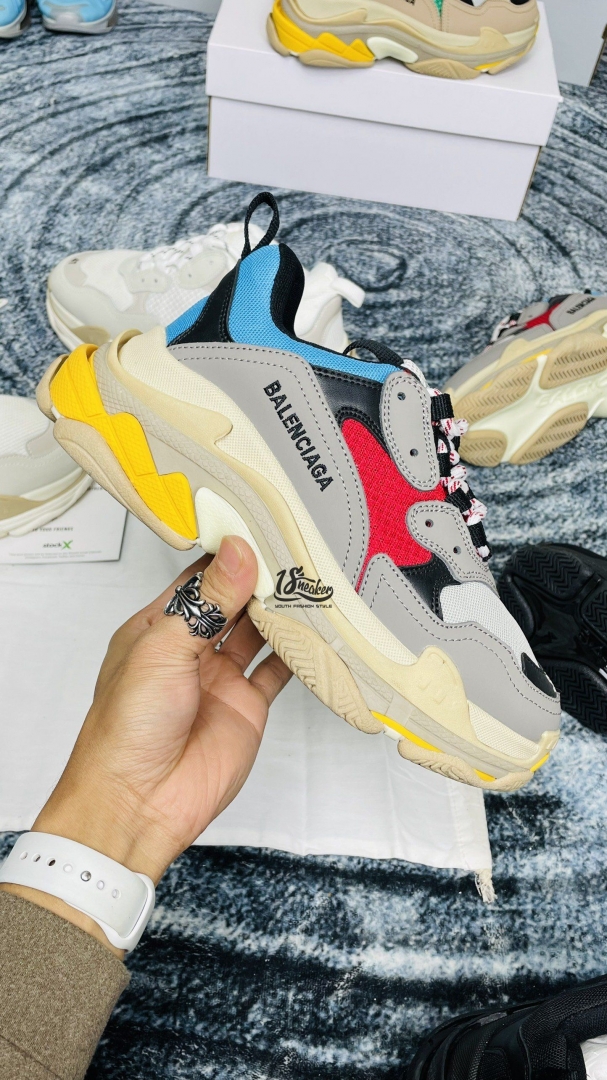 Balenciaga Đỏ Xanh Triple S Trainer Blue red