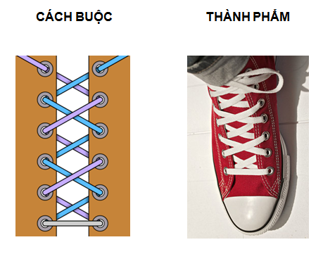 Kiểu thắt dây giày hình X