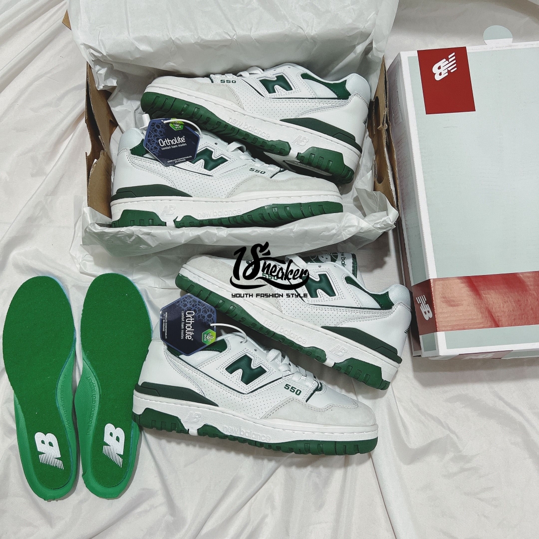 giay new balance 550 white green