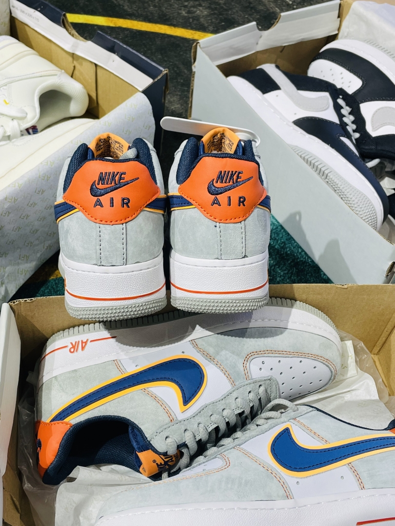 nike air force 1 xám xanh cam rep 11 siêu đẹp