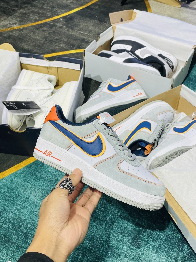 nike air force 1 xám xanh cam rep 11