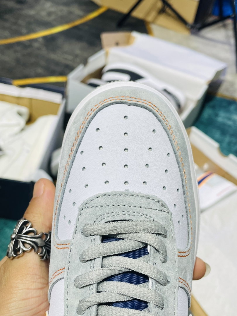 nike air force 1 xám xanh cam rep 11 siêu đẹp