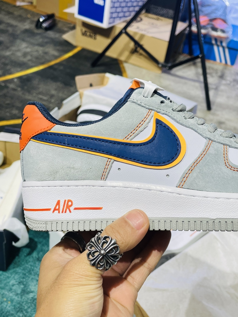 nike air force 1 xám xanh cam rep 11 siêu đẹp