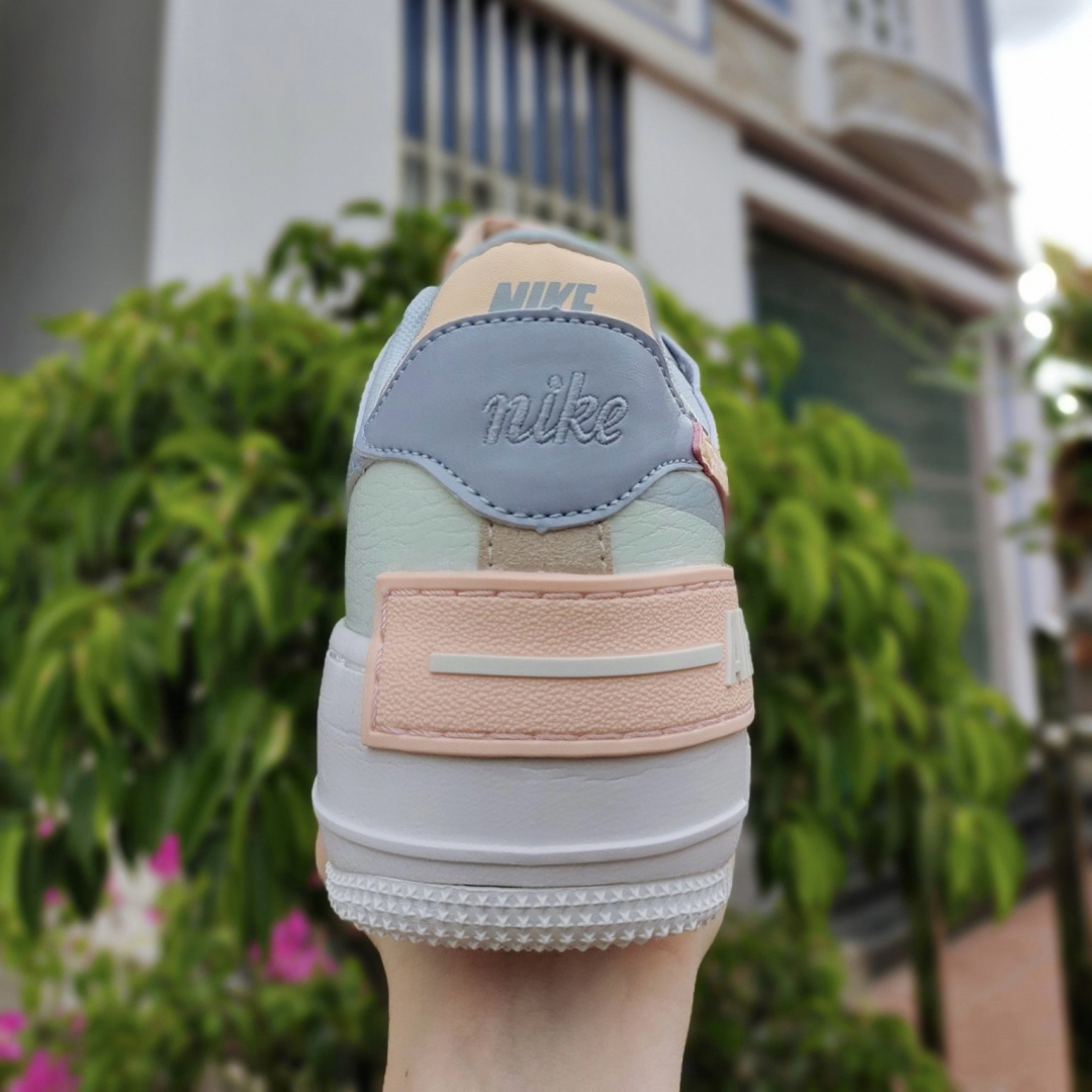 nike air Force 1 shadow barely green crimson tint