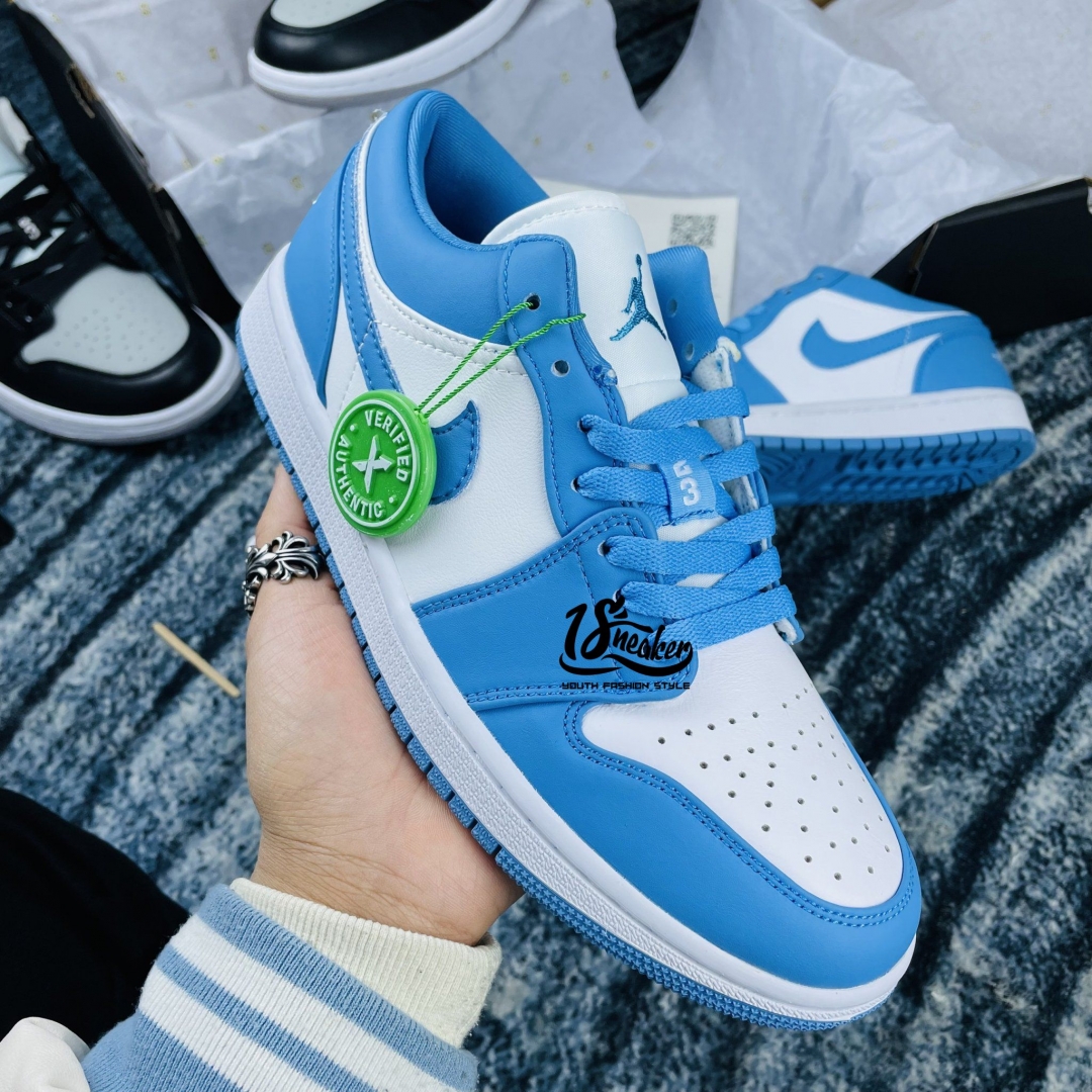 Cận cảnh full của em giày jordan low UNC siêu cấp