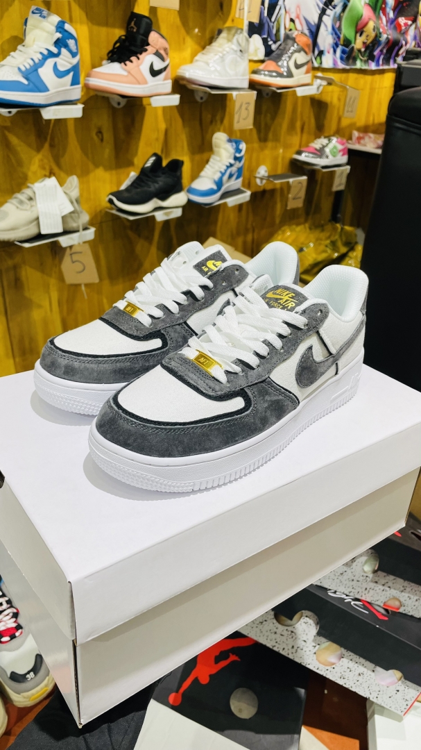 Nike Air Force 1 Da Lộn Xám Chuột Siêu Cấp
