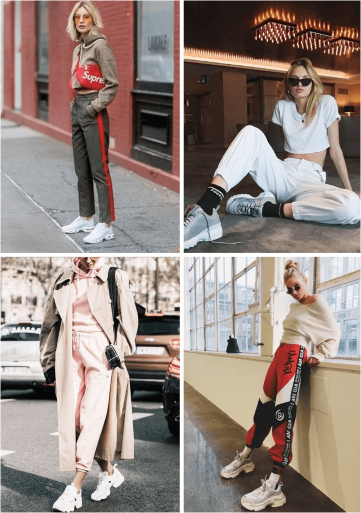 Quần thể thao kết hợp với giày balenciaga