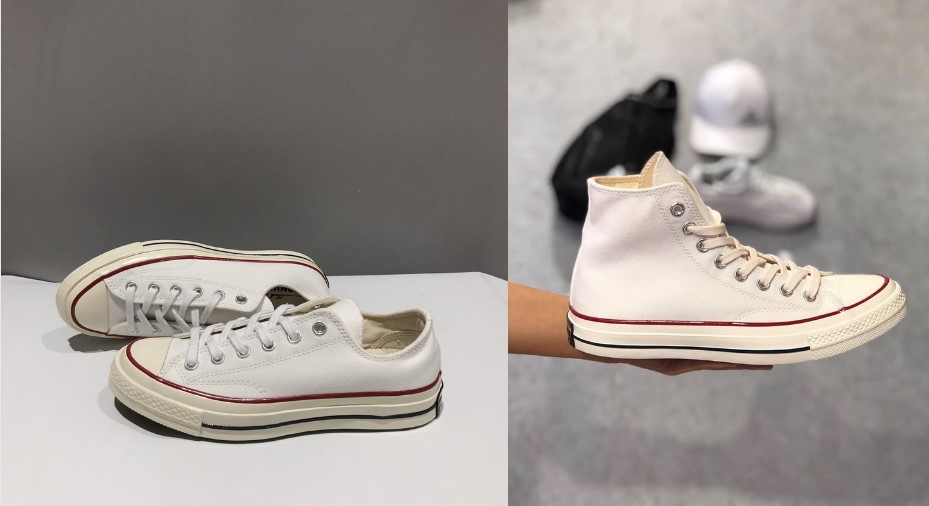 So sánh converse 1970s trắng cổ thấp và cổ cao