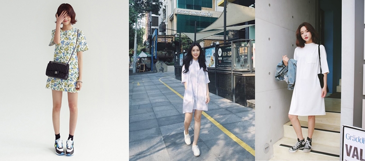 Váy liền kết hợp với giày balenciaga cho các cô nàng sành điệu, hiện đại